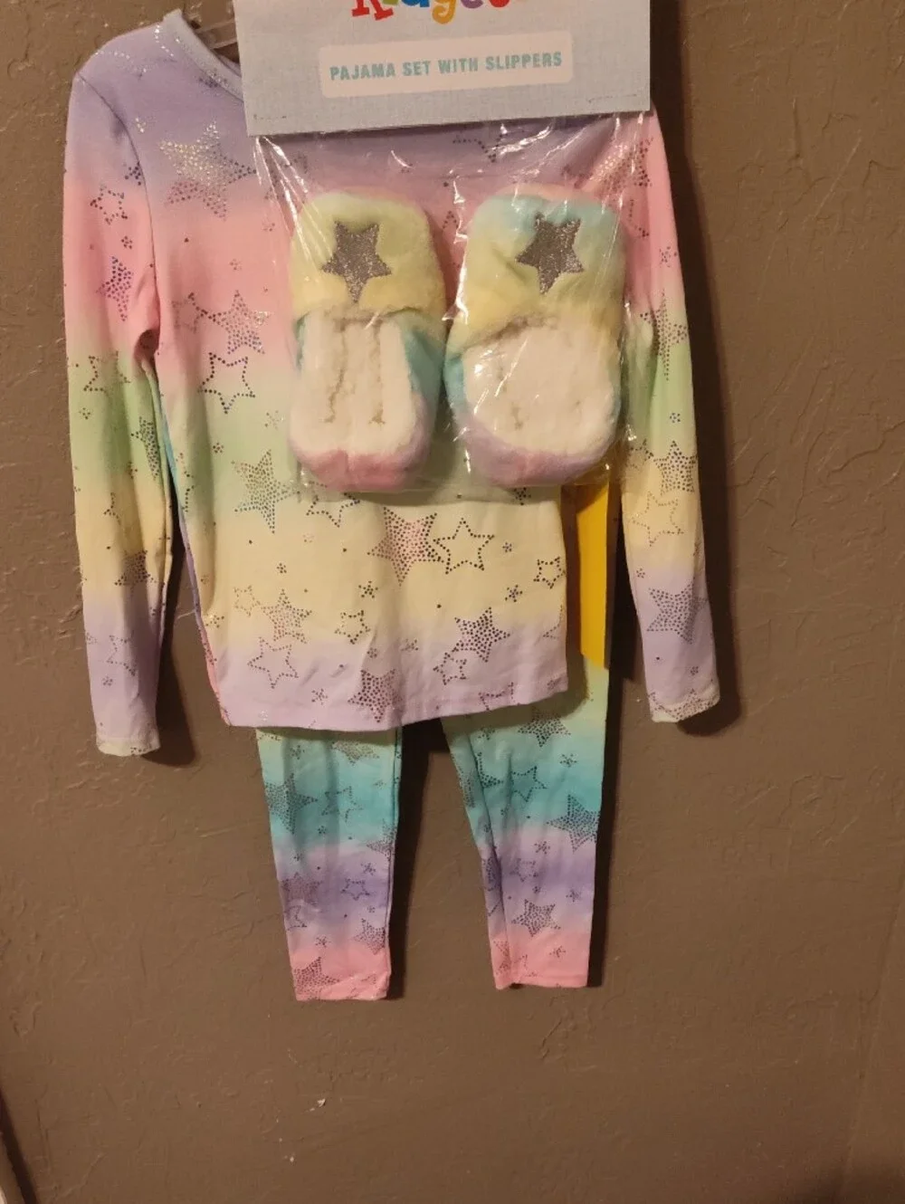 Kidgets Rainbow Star Long Sleeve Kids Pajama Set - Pastel